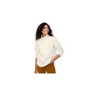 J. Crew Women's Quilted Mockneck Pullover Ivory Long Sleeve Size L​​